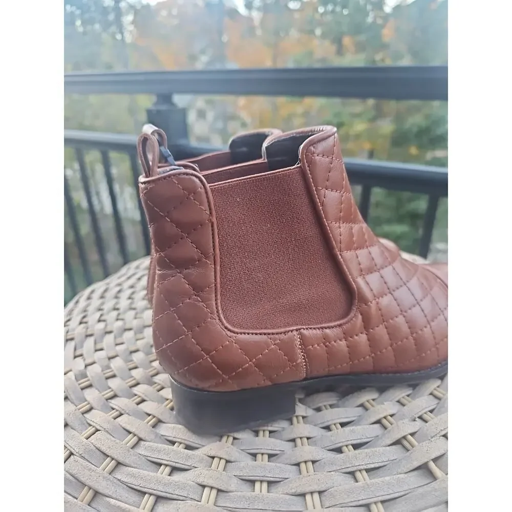 Talbots Women’s Shoes Dark Rum Tish Quilted Boots Size 7M Brown